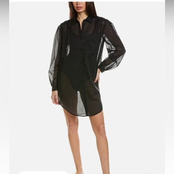 Skin worldwide Billie Caftan Black size 1 NWT - Picture 1 of 6